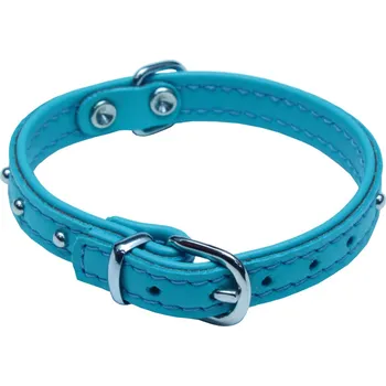 Obojek pro psa BAFPET Kožený obojek DENYS Barva: Modrá, Rozměr: 14mm x 27cm /19-24/ 04110