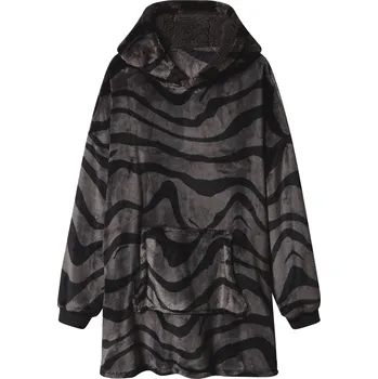 Dámská mikina Dámská / Pánská plyšová oversize mikina (šedá/černá, L/XL)