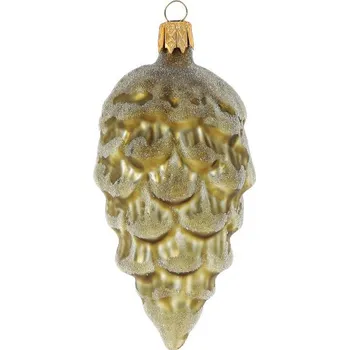 Vánoce Ozdoba vánoční, šiška, zlatá/zelená, ?cm (DOPRODEJ POSLEDNÍCH KOUSKŮ) - BALENÍ OBSAHUJE 6 ks!|Ego Dekor