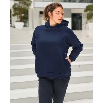 Těhotenská mikina TTeplá těhotenská a kojicí mikina Warm-Mama 3v1 - tmavě modrá, bavlněná Velikost: L