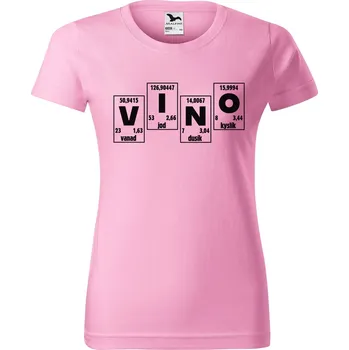 DOBRÝ TRIKO Dámské tričko s potiskem Prvky víno Barva: Růžová, Velikost: 2XL