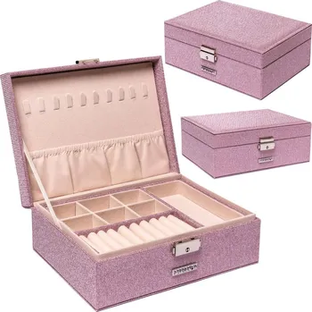 Šperkovnice Peterson Šperkovnice s klíčovým zámkem Barva: Růžová