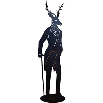 Černý stojící kovový sob 50 cm