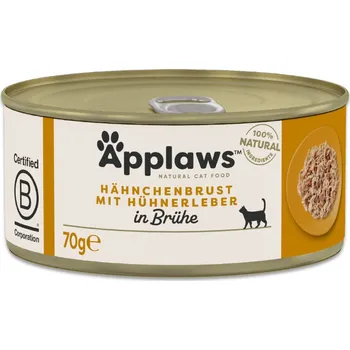 Krmivo pro kočku 24x70g Applaws konzervy - kuřecí prsa s kuřecími játry
