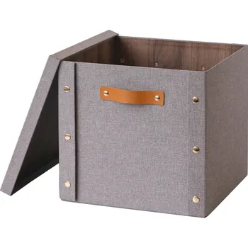 Úložný box Toro Krabice s víkem 30 x 30 x 28 cm papír + lepenka 1 ks šedá