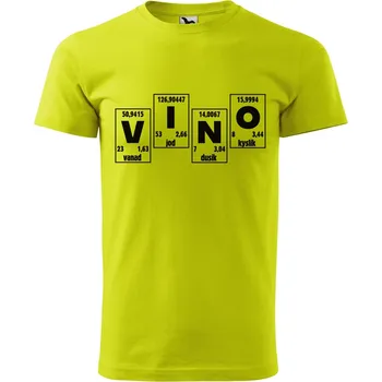 Pánské tričko DOBRÝ TRIKO Pánské tričko s potiskem Prvky víno Velikost: XL, Barva: Limetková