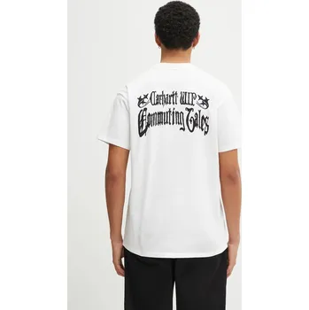 Bavlněné tričko Carhartt WIP SS Commuting Tales T-Shirt, XXL, bílá, 00X