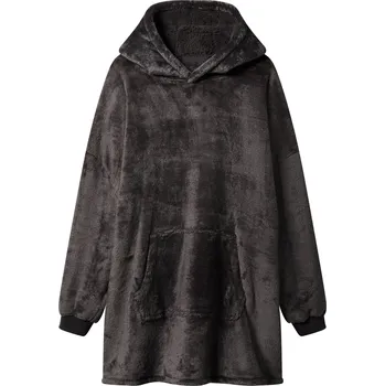Dámská mikina Dámská / Pánská plyšová oversize mikina antracitová S/M