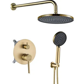 Sprchový set Sprchový komplet REA FOSTER + BOX s podomítkovou baterií, zlatá kartáčovaná