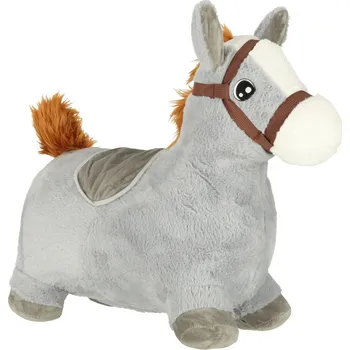 Hopsadlo Skákací nafukovací koník s potahem a pumpičkou 55 cm šedý