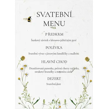 Svatební dekorace Svatební menu 352