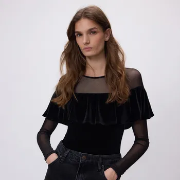 Reserved - Body se síťovinovými vsadkami - černý - 439GA-99X - 439GA-99X-XS