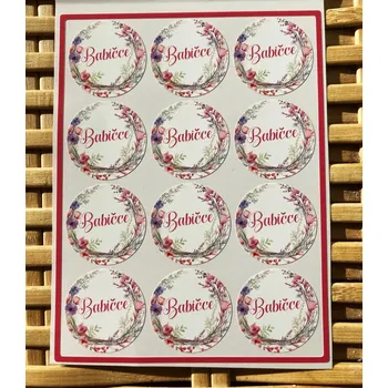 Výuková hračka Babičce 12 ks / 3 cm (samolepka na archu)