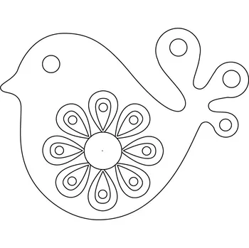 Ptáček folklór V. / 15x12 cm (Samolepicí šablona na pískování)