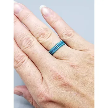 Prsten Miyuki Tila prsten - odstín matná tyrkysová AB cca 5,4 cm (53 - 54 - 55)