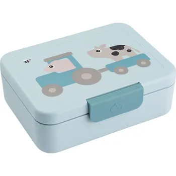 dětská jídelní sada DONE BY DEER dětská svačinová krabička Tiny Farm - modrá