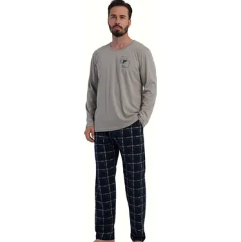 Pánské pyžamo Pyžamo pánské bavlněné nadměrné velikosti 1P2033 šedá 2xl