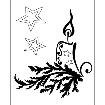 Vánoční dekorace SVÍČKA / 12x15 cm (Samolepicí šablona na pískování)