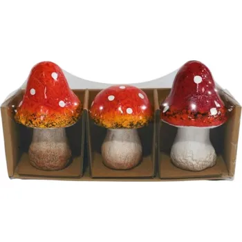 Sada 3ks keramických muchomůrek