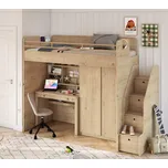 Čilek Zvýšená postel 90x200 cm se schody SET Mocha Studio