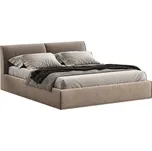 Woodsoft Hnědá dvoulůžková postel Novara 200 x 200 cm s úložným prostorem