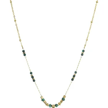 Náhrdelník Náhrdelník ocelový s africkým malachitem 42031.3