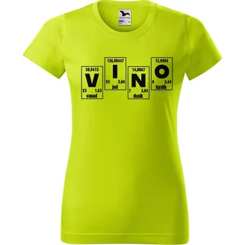 Dámské oblečení DOBRÝ TRIKO Dámské tričko s potiskem Prvky víno Barva: Limetková, Velikost: M