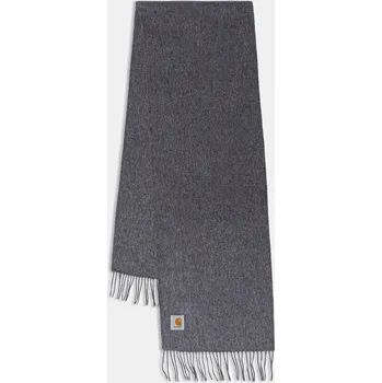 Šála Vlněná šála Carhartt WIP Clan Scarf šedá barva, hladká, I013507.ZMXX, ONE SIZE, 90X