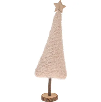 Vánoční dekorace Vánoční dekorace Textilní stromek 45,5 cm, chlupatý fleece, krémová