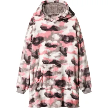 Dámská mikina Dámská / Pánská plyšová oversize mikina (bílá/růžová/šedá, S/M)