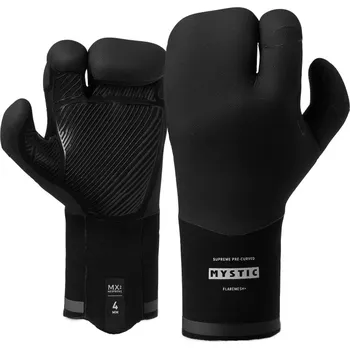 Vodácké rukavice Neoprénové rukavice Supreme Glove 4mm Lobster Precurved, Black Velikost: XXL