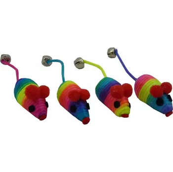 Hračka pro kočku PAPILLON Myška duhová s rolničkou 5 cm