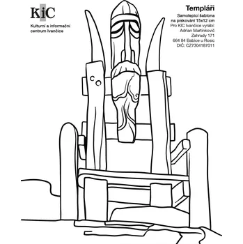 Samolepící dekorace TEMPLÁŘ / 12x15 cm (Samolepicí šablona na pískování)