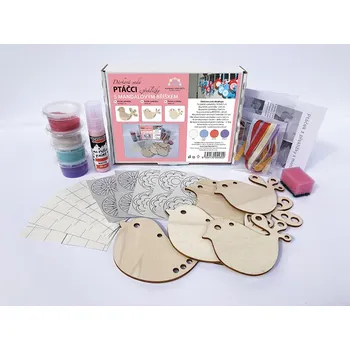 Kosmetická sada sada PTÁČCI z překližky / RŮŽOVÁ (Dárková sada)