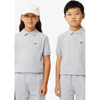Chlapecké tričko Dětská bavlněná polokošile Lacoste šedá barva PJ2909 90X, vel. 104