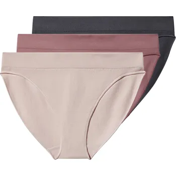 Kalhotky esmara® Dámské bezešvé kalhotky, 3 kusy (tmavě šedá / růžová, L(44/46))