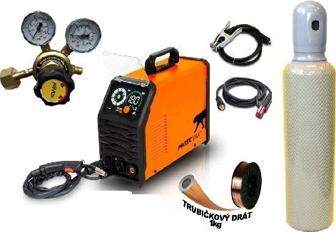 Pantermax MIG 210 Falco 3 LCD Varianta: SET 21: svářečka s výbavou v popisu stroje + RV CO2 + lahev CO2 plná PMMIG210-3-LCD