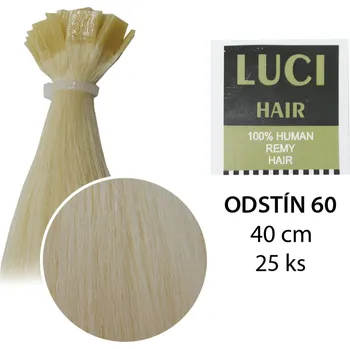 Příčesek LCH prodloužené vlasy odstín 60 délka 40 cm - 25 pramenů