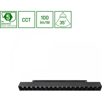 LED panel SPECTRUMLED SYSTEM SHIFT CCT- GRID M TRACK LIGHT 330X23X42MM 17W 40DEG Černá CCT SWITCH 5Y WARRANTY