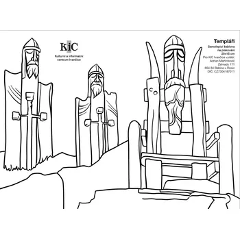 Samolepící dekorace TEMPLÁŘI / 20x15 cm (Samolepicí šablona na pískování)