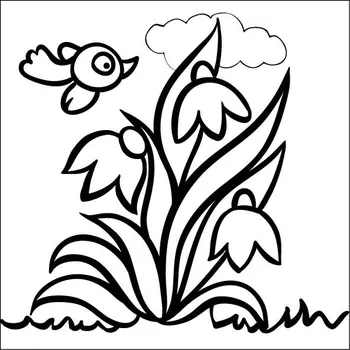 Samolepící dekorace BLEDULE / 10x10 cm (Samolepící šablona na pískování)