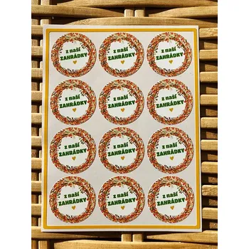 Výuková hračka Z naší zahrádky 12 ks / 3 cm (samolepka na archu)