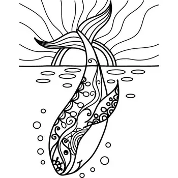 VELRYBA zentangle / 15x20 cm (Samolepicí šablona na pískování)