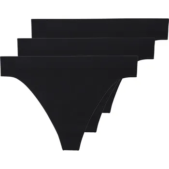 Kalhotky esmara® Dámské bezešvé kalhotky Tanga, 3 kusy (černá, S(36/38))