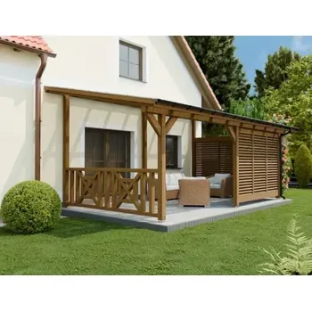 Pergola Dřevěná pergola ke zdi domu 600x350 Premium