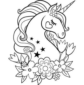 JEDNOROŽEC IV. / 15x20 cm (Samolepicí šablona na pískování)