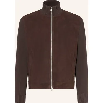 Boss Pánská Kožená Bunda Maven, tmavě hnědá, 54