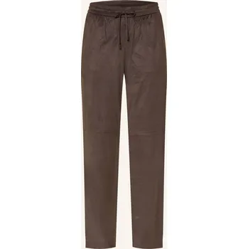 Dámské kalhoty Comma Dámské Kalhoty V Koženém Vzhledu, tmavě hnědá, 34