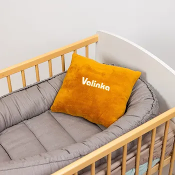 Dekorativní polštářek Tulimese Polštářek s výšivkou hořčicový