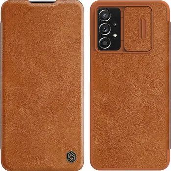 Pouzdro na mobilní telefon Pouzdro s klopou Nillkin pro Samsung Galaxy A73 5G, hnědé